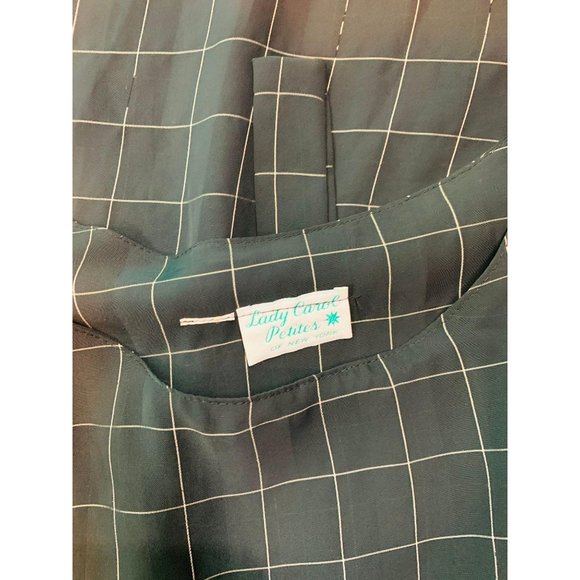 Vintage 80s Sheer Dress Womens Medium Black Windowpane Waist Tie - Picture 8 of 10